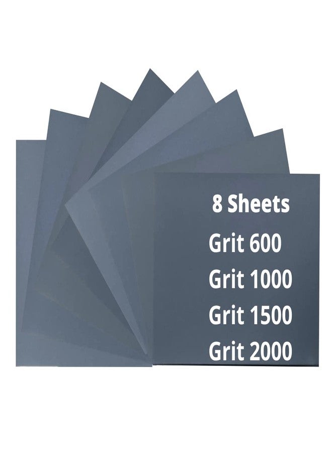 Color Zebra Waterproof Abrasive Paper Grit - 600/1000/1500/2000. Pack Of 08 Sheets of Latex Silicon Carbide sanding paper (2pcs each Grit) For Wet and Dry Sanding of Metal and Wood - Image 2
